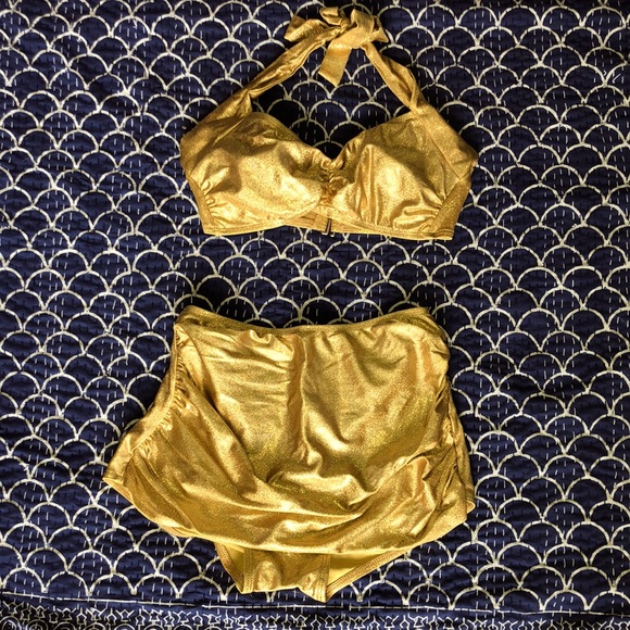 Hula Moon Other - Hula Moon Gold Pinup Bikini